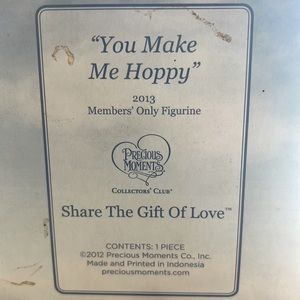 New in box. 2013 precious moments Collector clb members only “you make me happy”